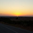 Sonnenuntergang auf der Fahrt nach Cervantes